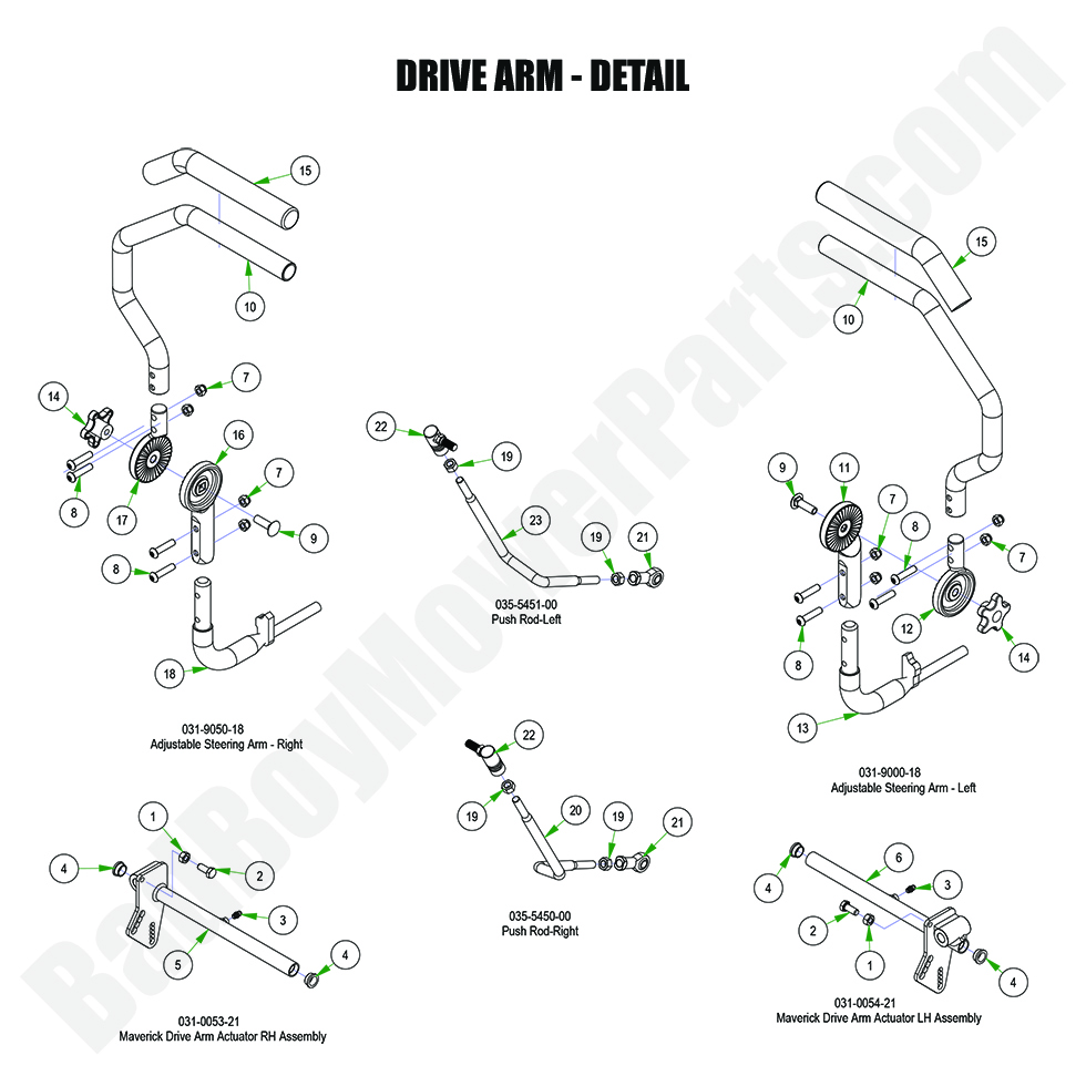 3339 - Bad Boy Mower Parts Lookup > 2024 > Maverick > Drive Arm - Detail